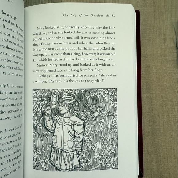 Hallmark Gift Series “The Secret Garden” Burgundy Velvet Hardback Kids Book - Picture 5 of 7